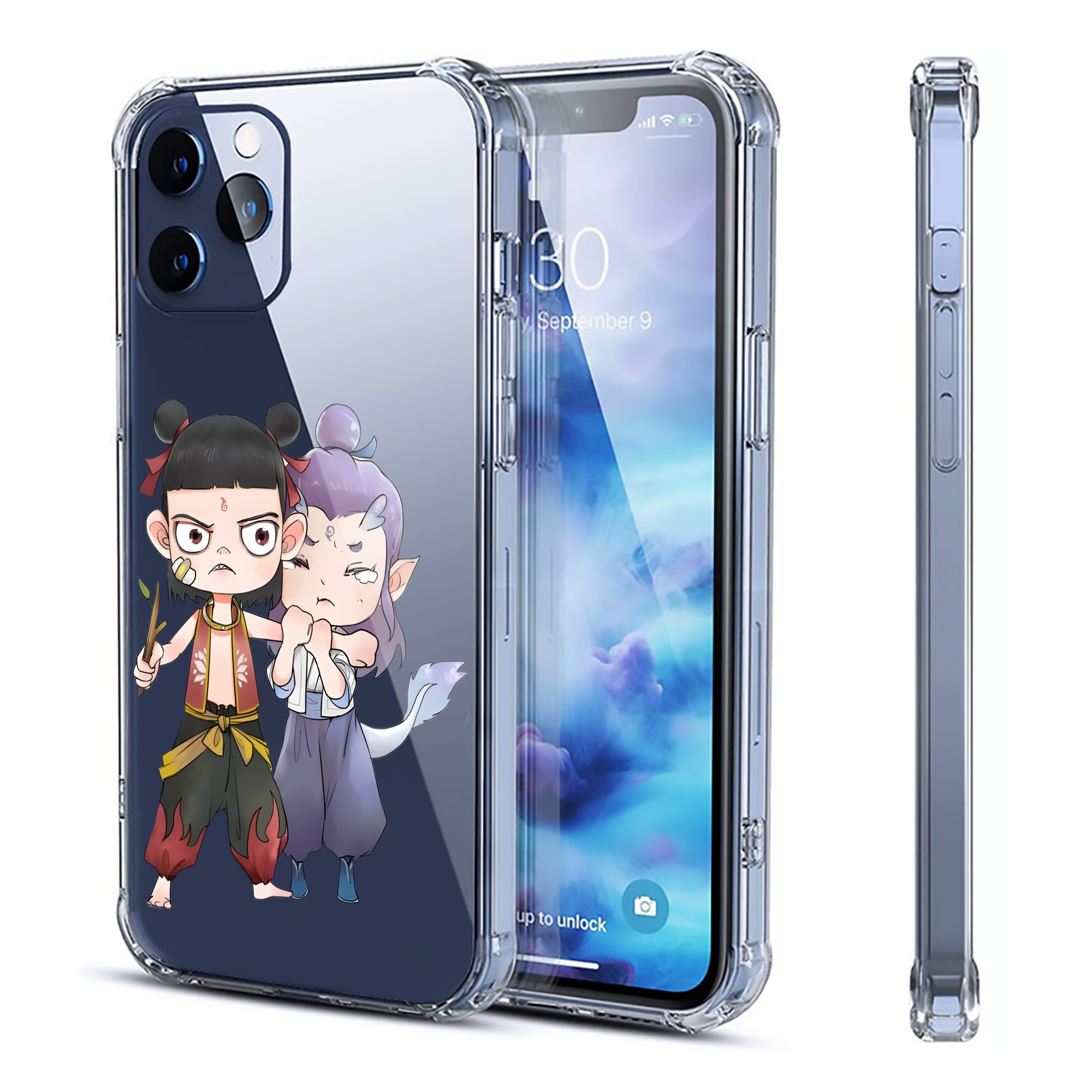 （画像用） Ne Zha 2 ナタ 魔童の大暴れ 【iPhone 12シリーズ対応】透明スマホケース（クリアソフトケース）